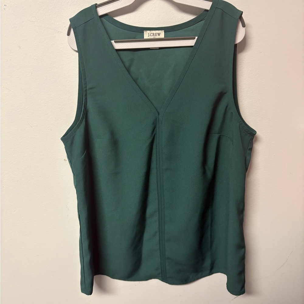 J. Crew Women's Green V-Neck Blouse